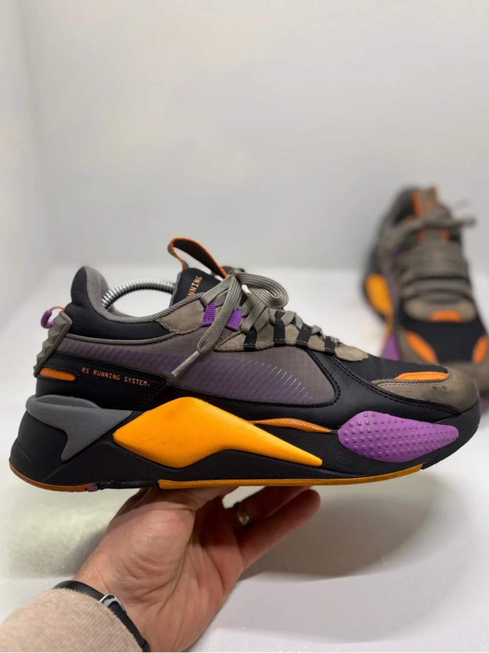 Puma RS-X Running System Sneakers Mens 11 Black Orange Purple Chunky Trainer